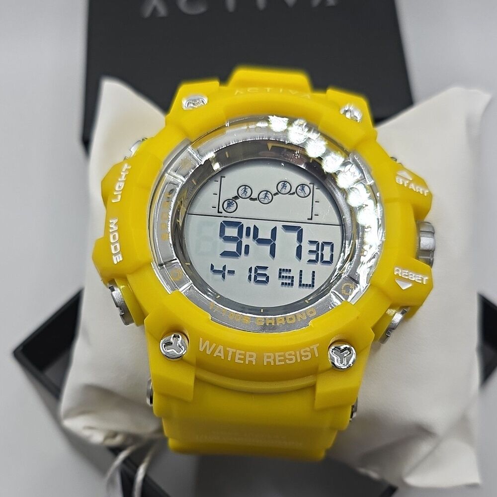Activa X Invicta Digital Essentials Unisex Watch, 50mm, Yellow, 30m ACW8082-028